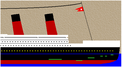 The six narrow gaps in Titanic's hull.