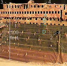 Middle aft portion of starboard bow